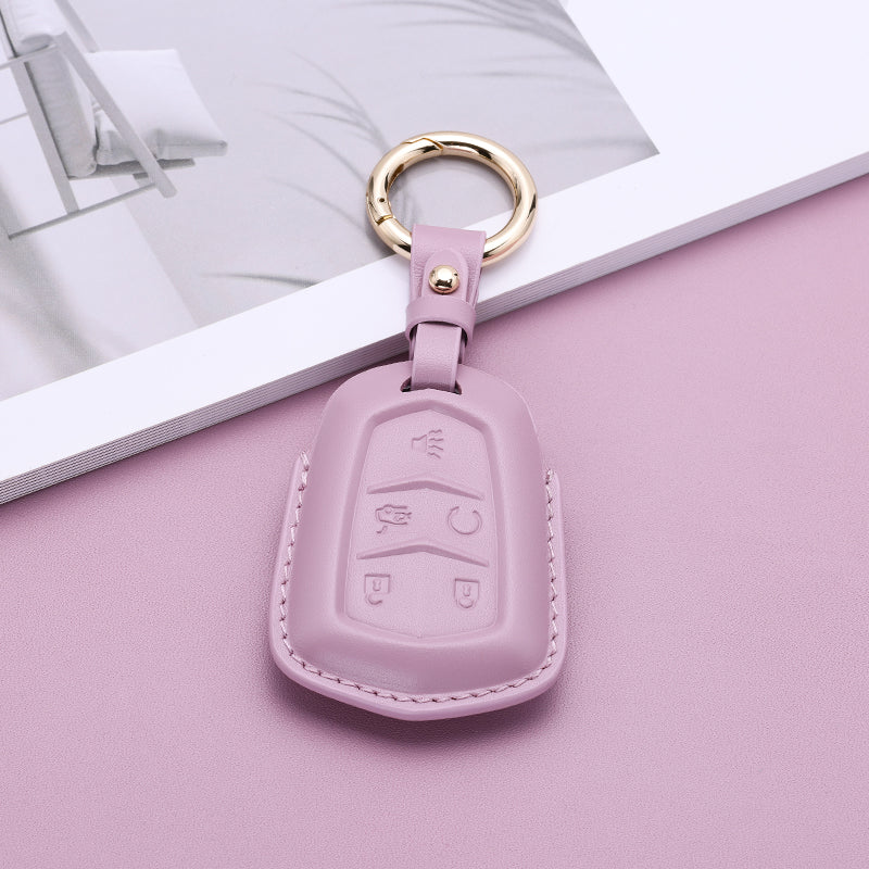 Pastel Leather Key Fob Cover for Cadillac (Model B)