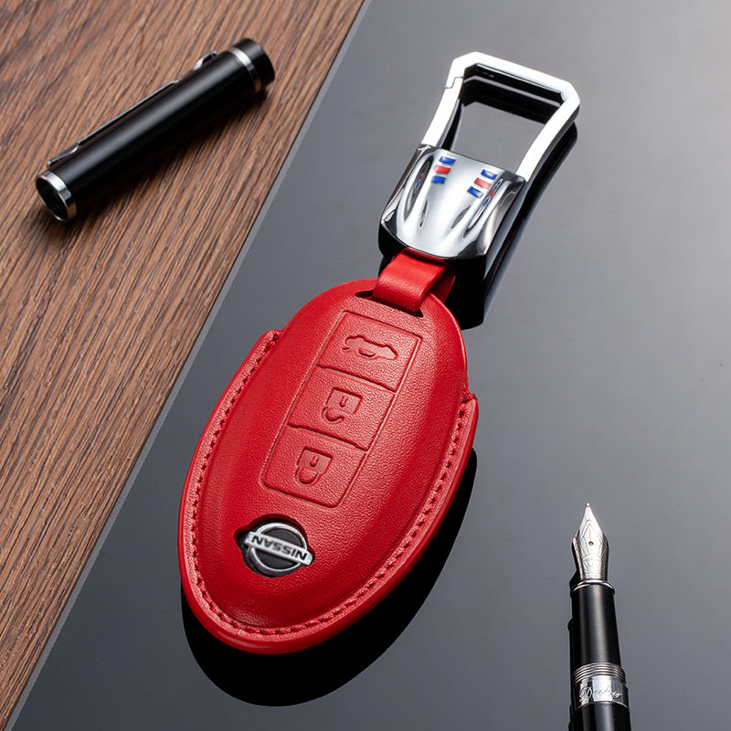 Leather Key Fob Cover for Nissan (Model A) - T-Carbon Official Store