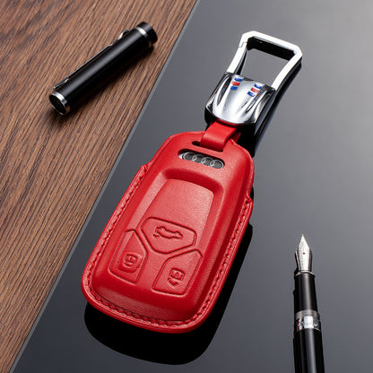 Leather Key Fob Cover for Audi (Model C) - T-Carbon Official Store