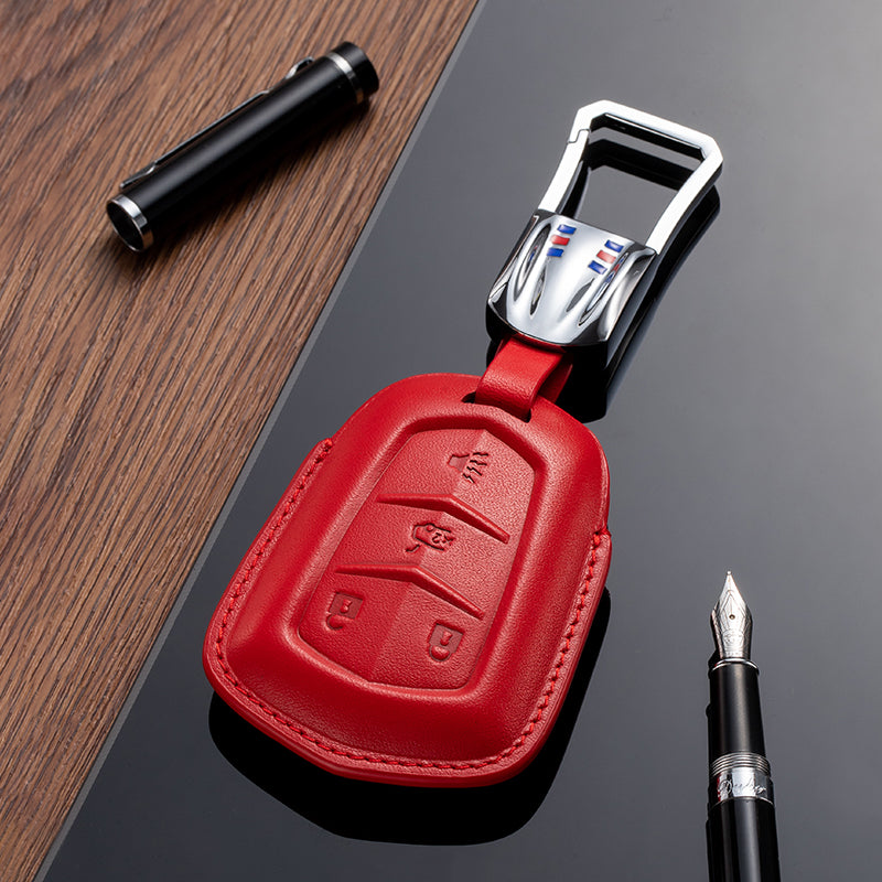 Leather Key Fob Cover for Cadillac (Model B) - T-Carbon Official Store