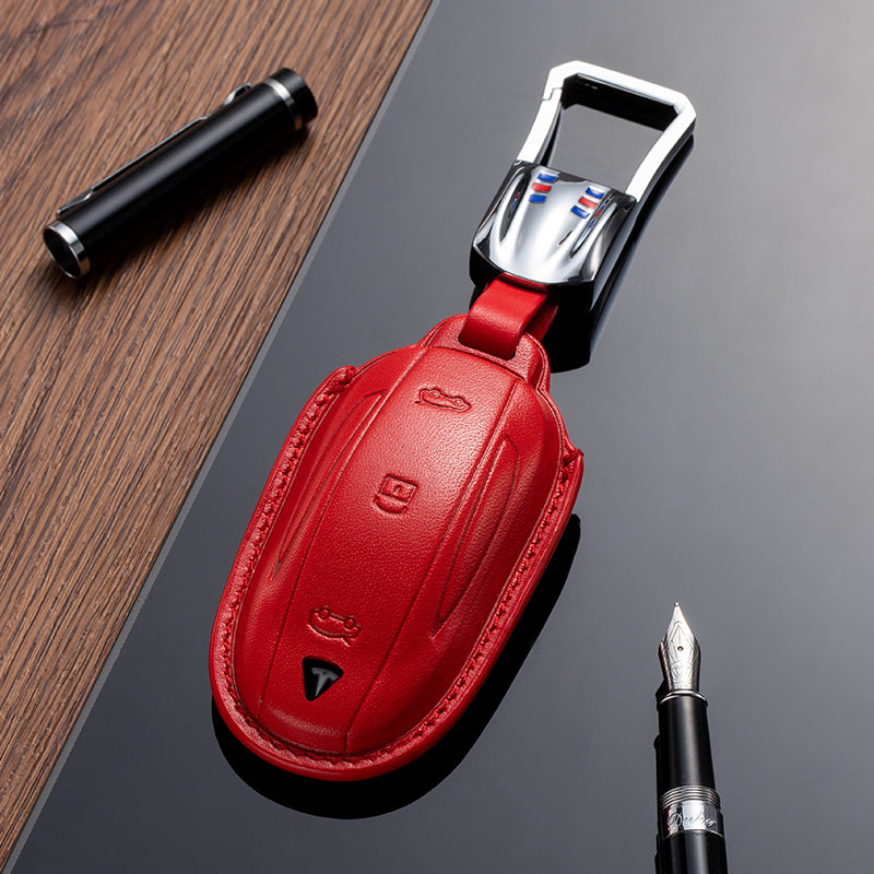 Leather Key Fob Cover for Tesla - T-Carbon Official Store