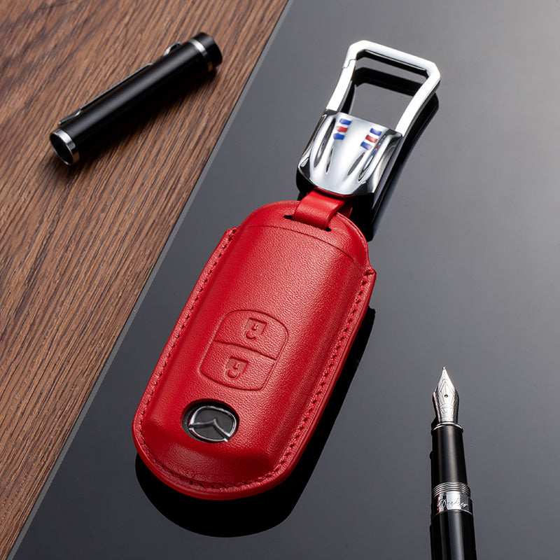 Leather Key Fob Cover for Mazda (Model A) - T-Carbon Official Store