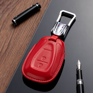 Leather Key Fob Cover for Chevrolet (Model B) 이미지를 슬라이드 쇼에서 열기
