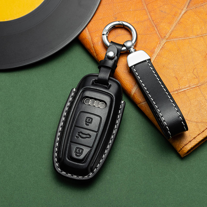 Exclusive Leather Key Fob Cover for Audi (Model D)