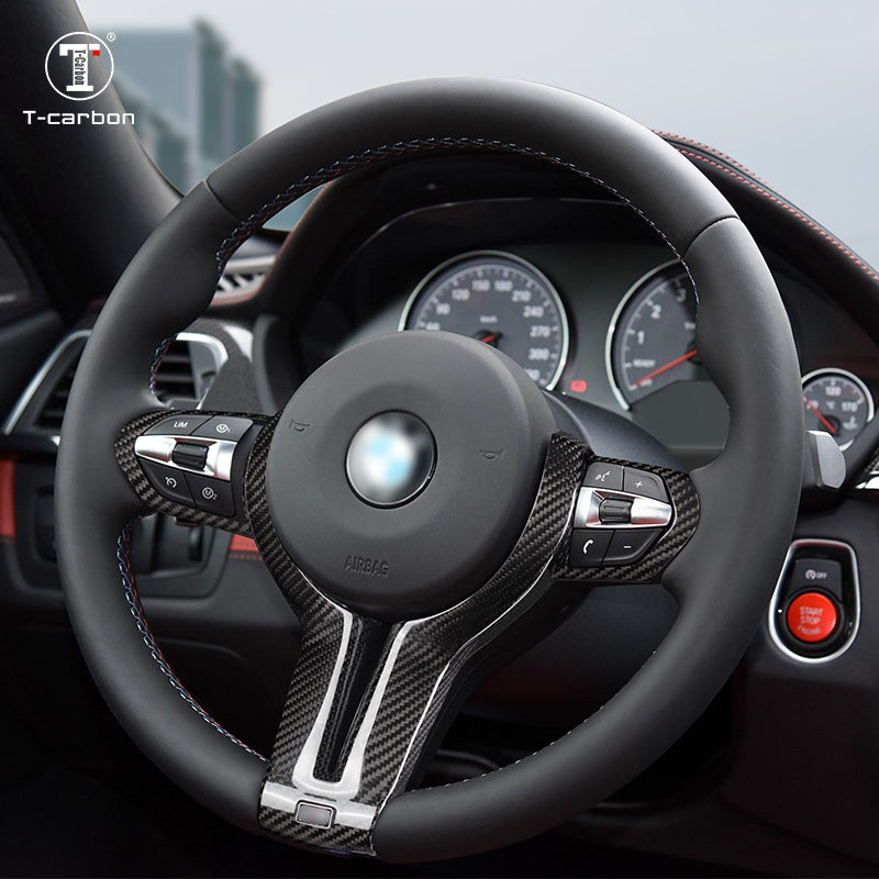 BMW M Series Carbon Fiber Steering Wheel Cover (Model A: 2013-2018)