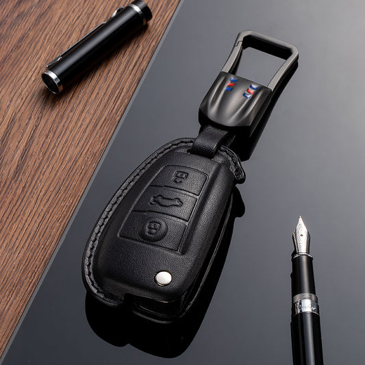 Leather Key Fob Cover for Audi (Model B) - T-Carbon Official Store