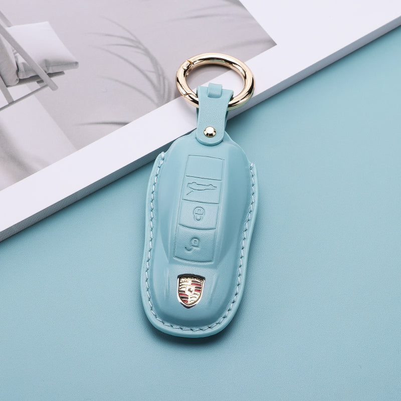 Pastel Leather Key Fob Cover for Porsche (Model A) - T-Carbon Official Store