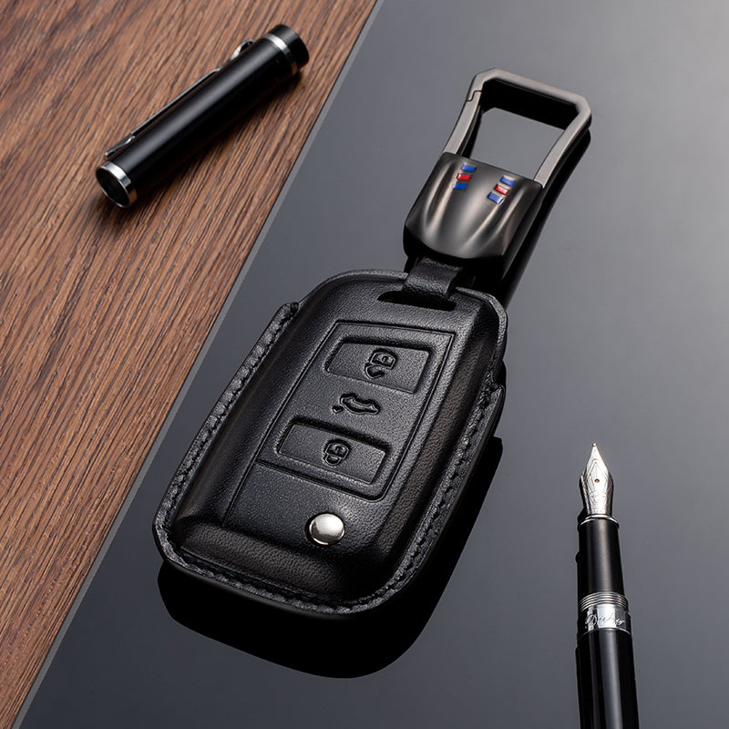 Leather Key Fob Cover for Volkswagen (Model C) - T-Carbon Official Store