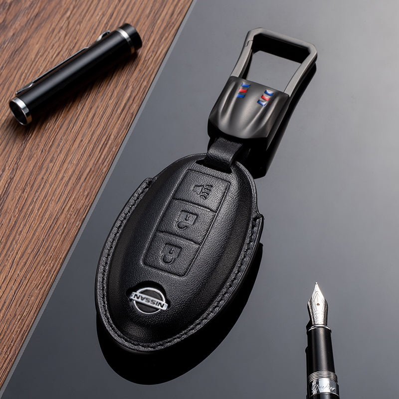 Leather Key Fob Cover for Nissan (Model A) - T-Carbon Official Store