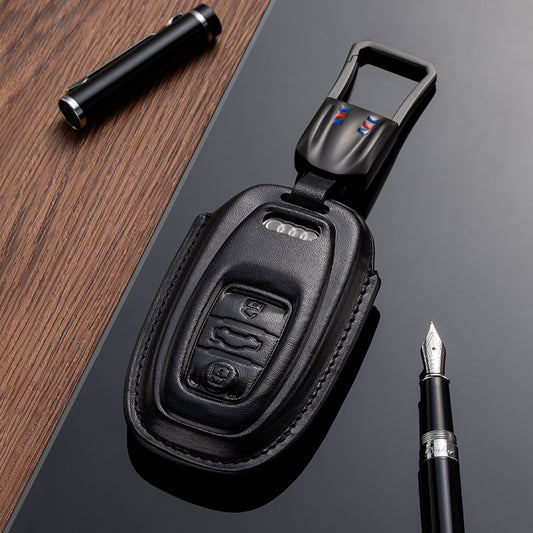 Leather Key Fob Cover for Audi (Model A) - T-Carbon Official Store