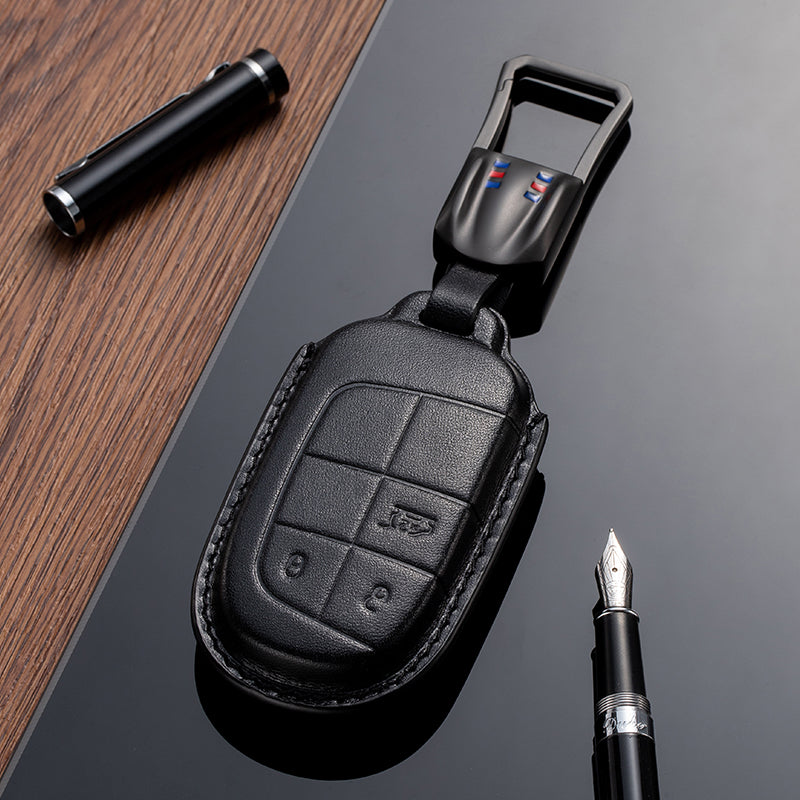 Leather Key Fob Cover for Jeep (Model B)