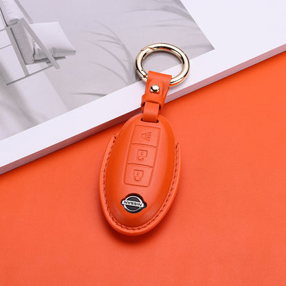 Pastel Leather Key Fob Cover for Nissan (Model A) - T-Carbon Official Store