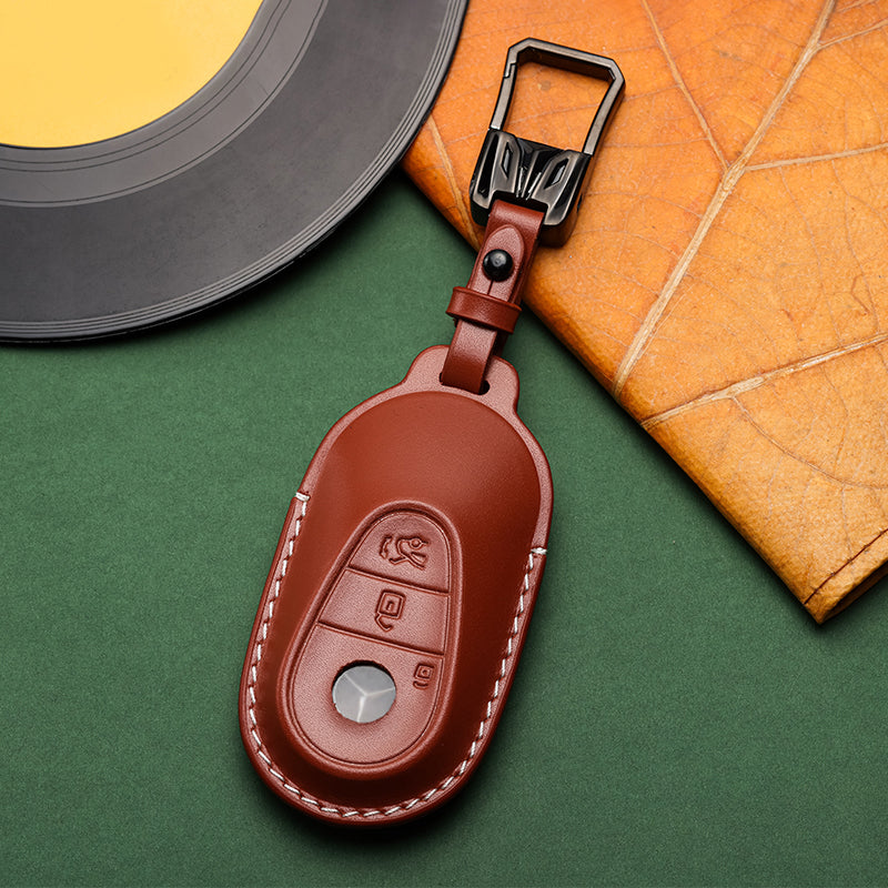 Exclusive Leather Key Fob Cover for Mercedes Benz (Model D)