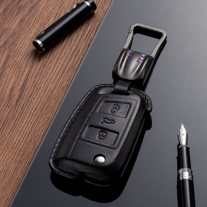 Leather Key Fob Cover for Volkswagen (Model C) - T-Carbon Official Store