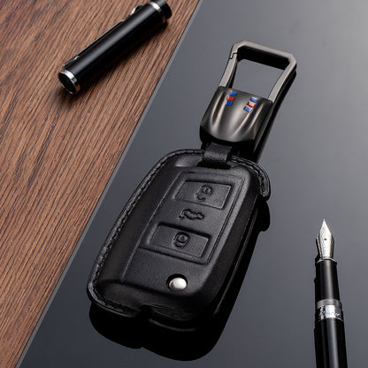 Leather Key Fob Cover for Volkswagen (Model C) - T-Carbon Official Store