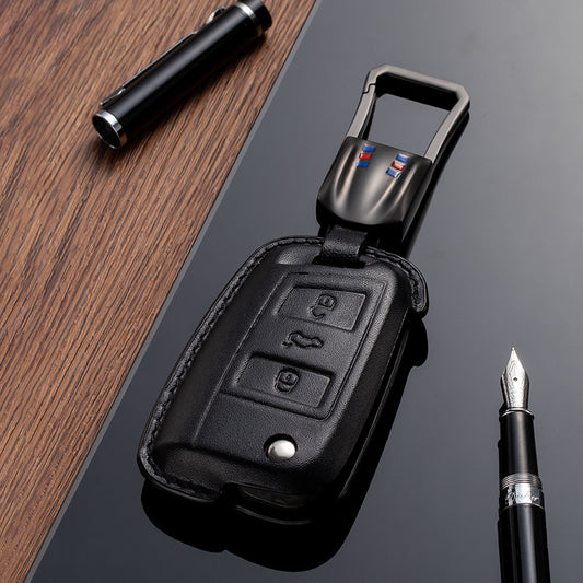 Leather Key Fob Cover for Volkswagen (Model C) - T-Carbon Official Store