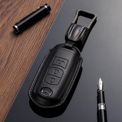 Leather Key Fob Cover for Mazda (Model A) - T-Carbon Official Store