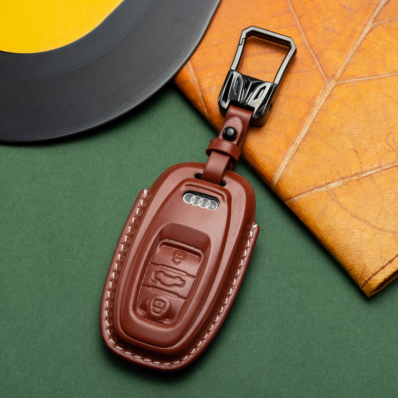 Exclusive Leather Key Fob Cover for Audi (Model A)