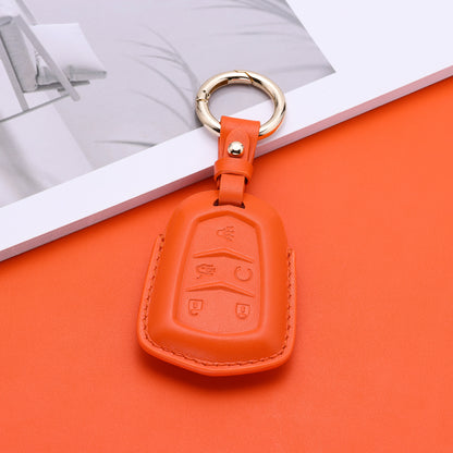 Pastel Leather Key Fob Cover for Cadillac (Model B)