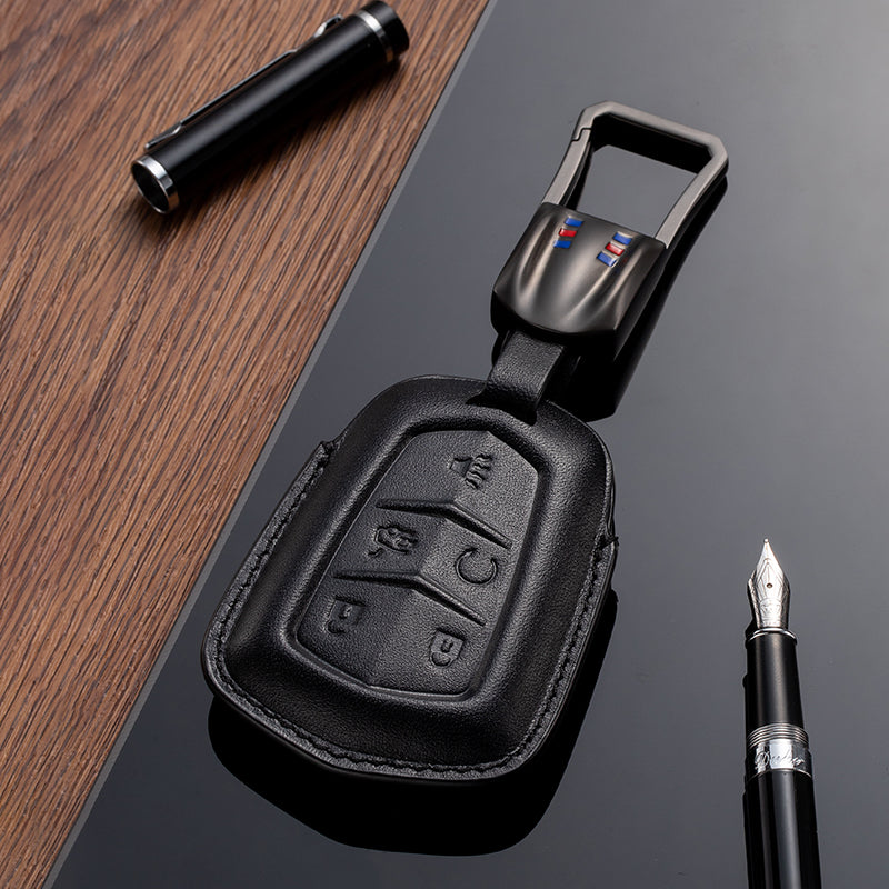 Leather Key Fob Cover for Cadillac (Model B) - T-Carbon Official Store