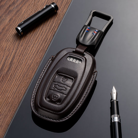 Leather Key Fob Cover for Audi (Model A) - T-Carbon Official Store