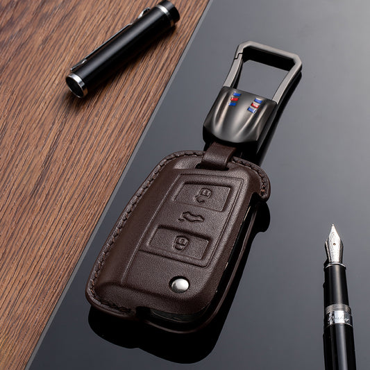 Leather Key Fob Cover for Volkswagen (Model C) - T-Carbon Official Store