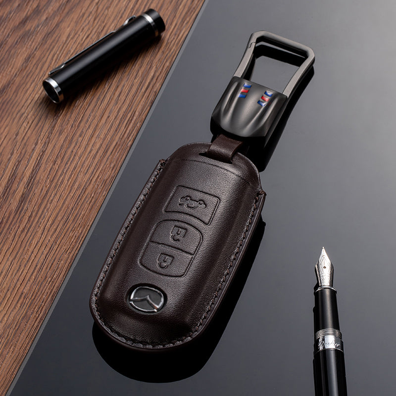 Leather Key Fob Cover for Mazda (Model A) - T-Carbon Official Store