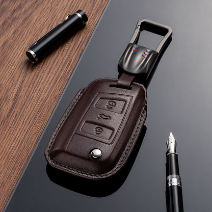 Leather Key Fob Cover for Volkswagen (Model C) - T-Carbon Official Store