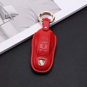 Open image in slideshow, Porsche Pastel Leather Key Fob Cover (Model A)
