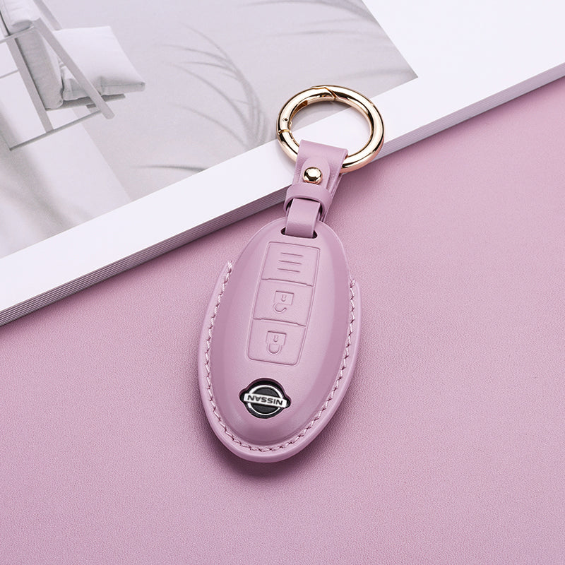 Pastel Leather Key Fob Cover for Nissan (Model A) - T-Carbon Official Store