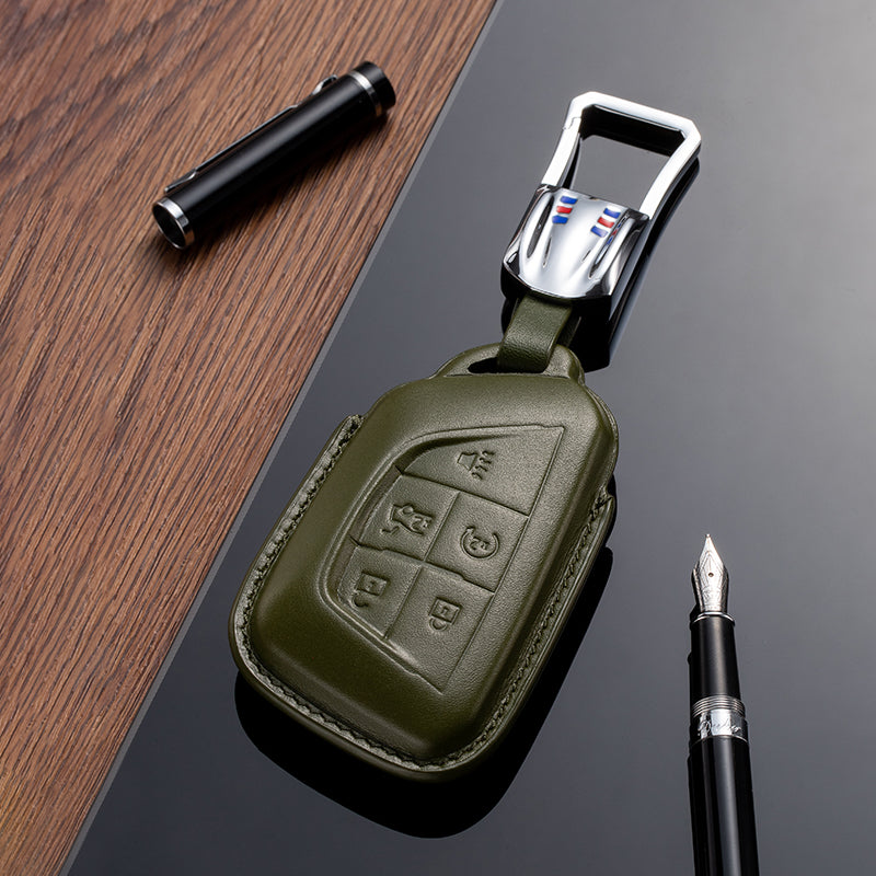 Leather Key Fob Cover for Cadillac (Model D) - T-Carbon Official Store