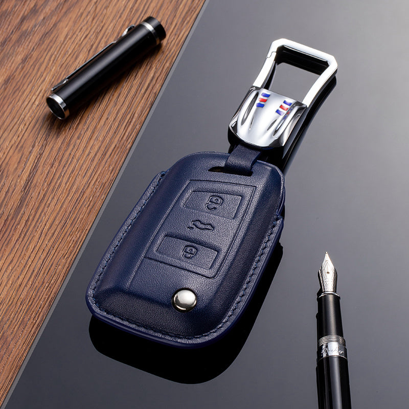 Leather Key Fob Cover for Volkswagen (Model C) - T-Carbon Official Store