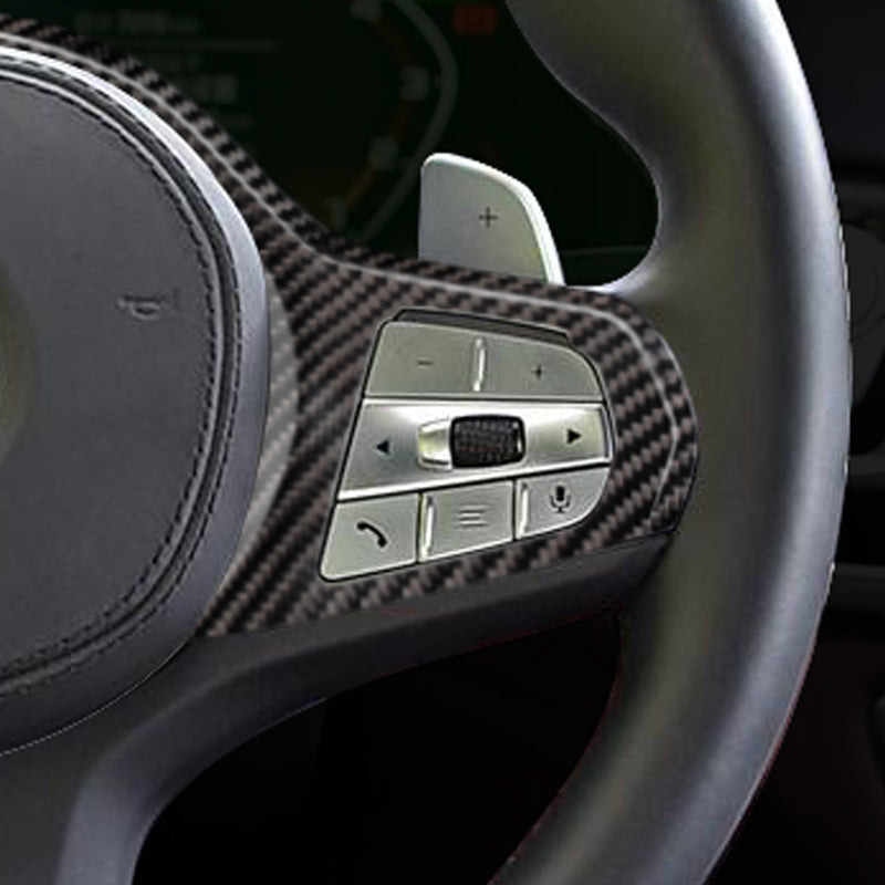 T-Carbon for BMW Carbon Fiber Steering Wheel Cover (Model E: 2022-2023)