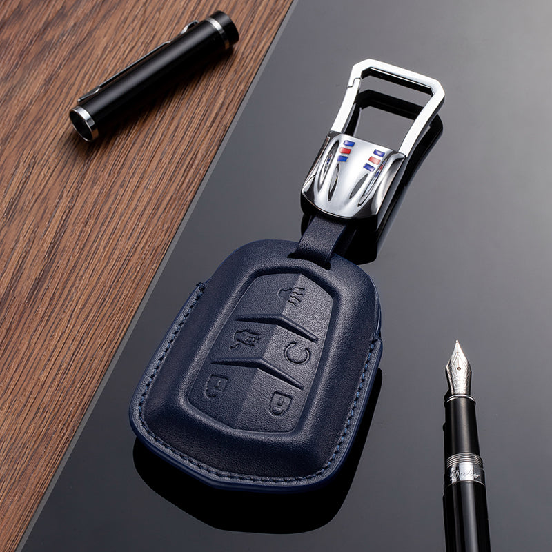 Leather Key Fob Cover for Cadillac (Model B) - T-Carbon Official Store