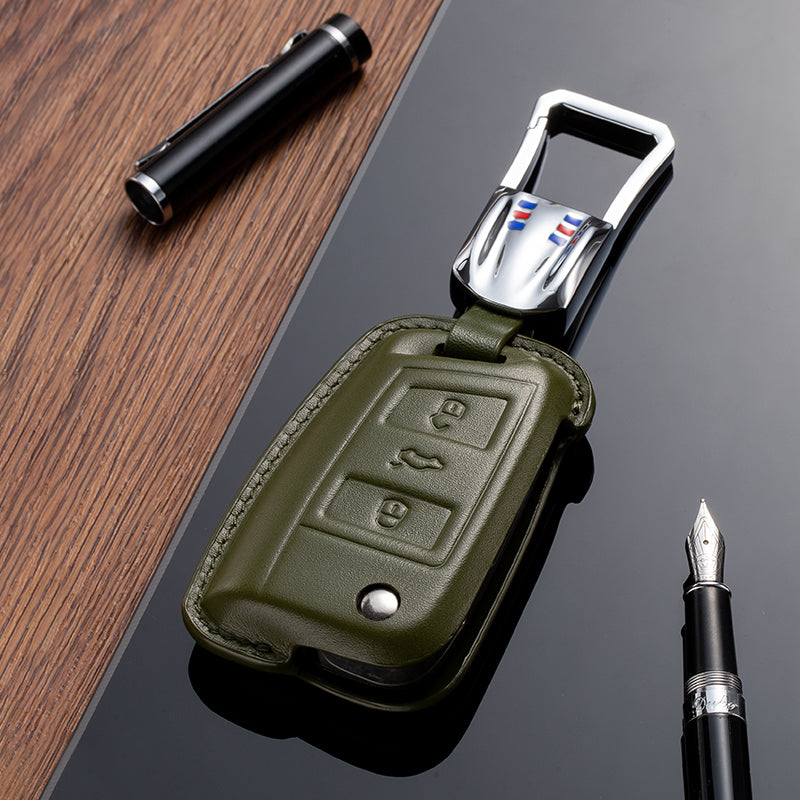 Leather Key Fob Cover for Volkswagen (Model C) - T-Carbon Official Store