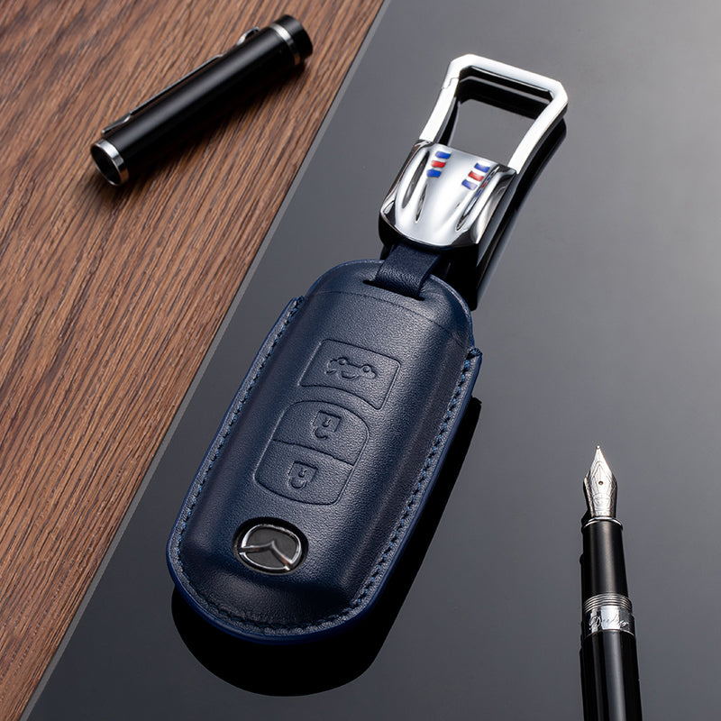 Leather Key Fob Cover for Mazda (Model A) - T-Carbon Official Store
