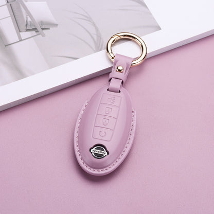 Pastel Leather Key Fob Cover for Nissan (Model A) - T-Carbon Official Store