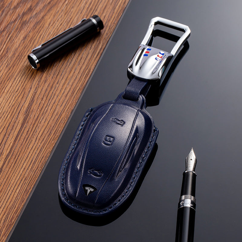 Leather Key Fob Cover for Tesla - T-Carbon Official Store