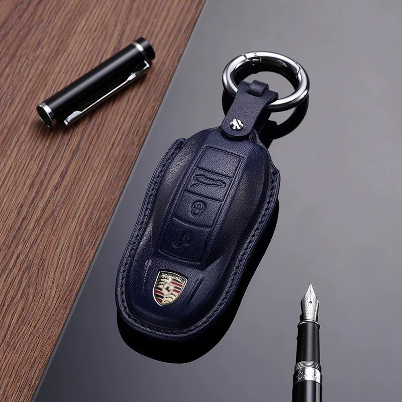 Leather Key Fob Cover for Porsche (Model A) - T-Carbon Official Store
