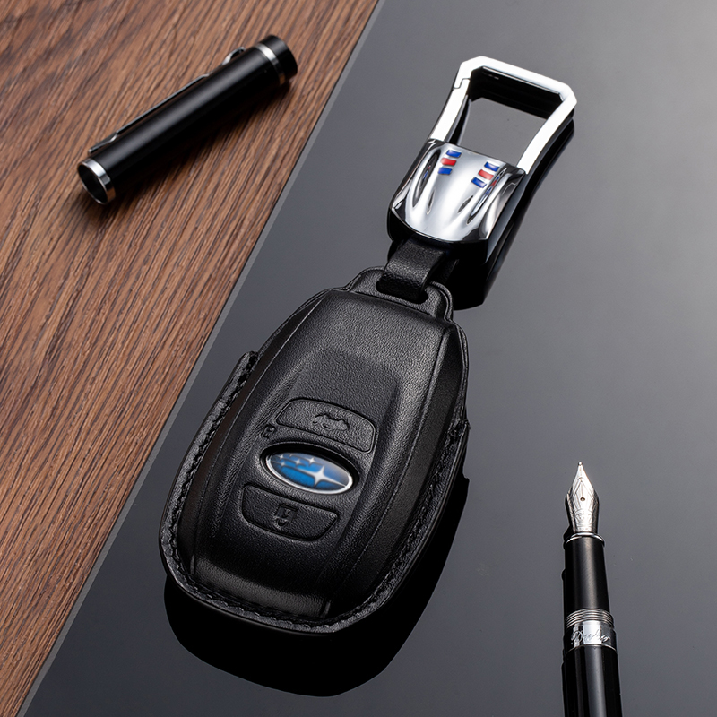Leather Key Fob Cover for Subaru (Model B)