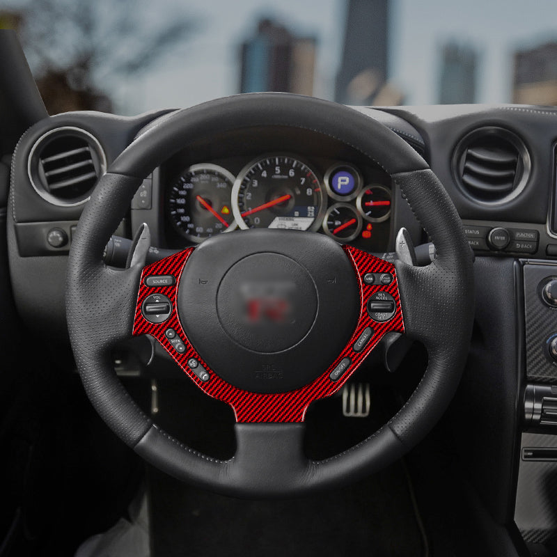 Nissan GTR Carbon Fiber Steering Wheel Cover (Model A: 2007-2016)