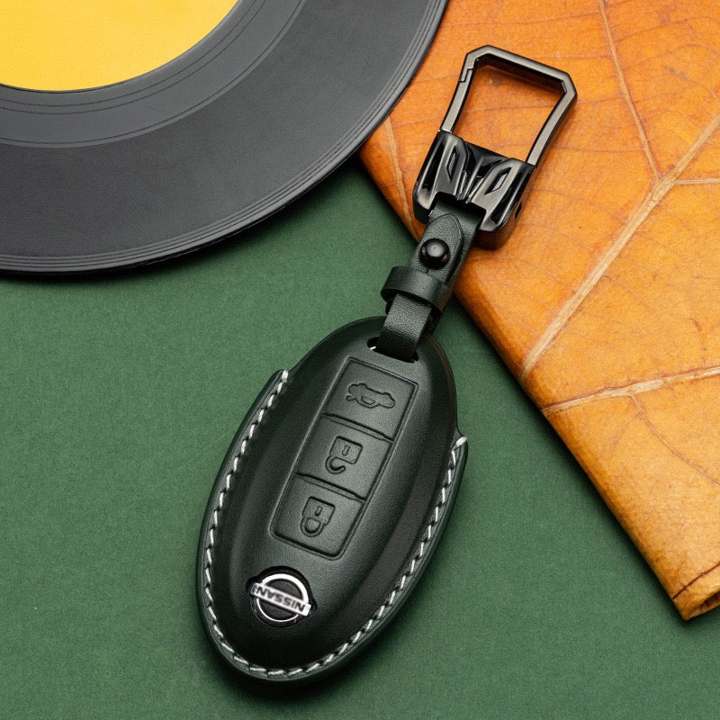 Exclusive Leather Key Fob Cover for Nissan (Model A)