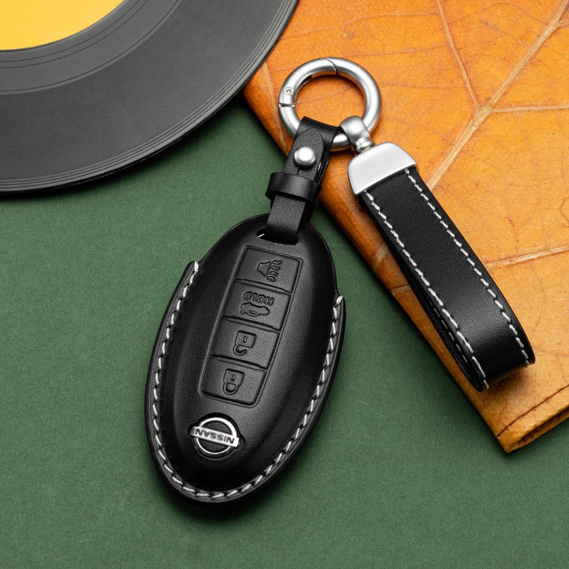 Exclusive Leather Key Fob Cover for Nissan (Model A)