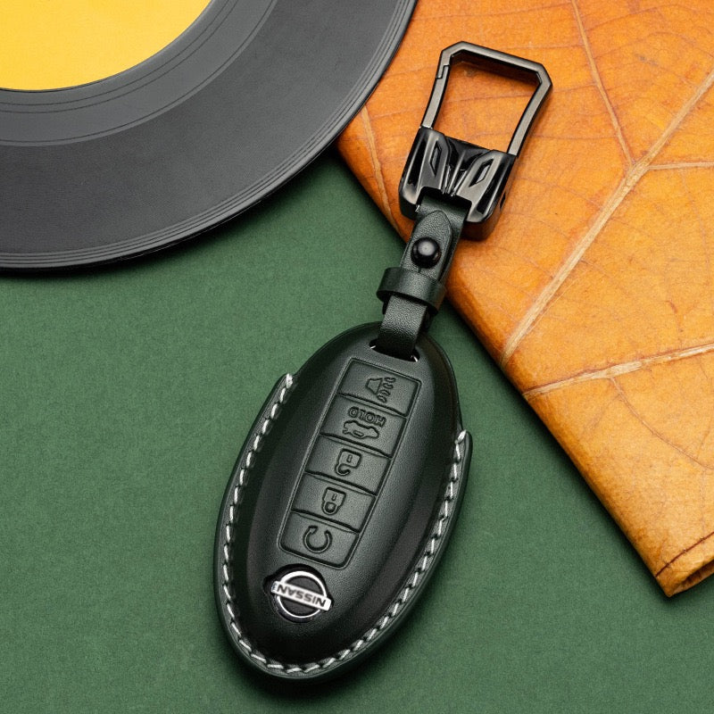 Exclusive Leather Key Fob Cover for Nissan (Model A)