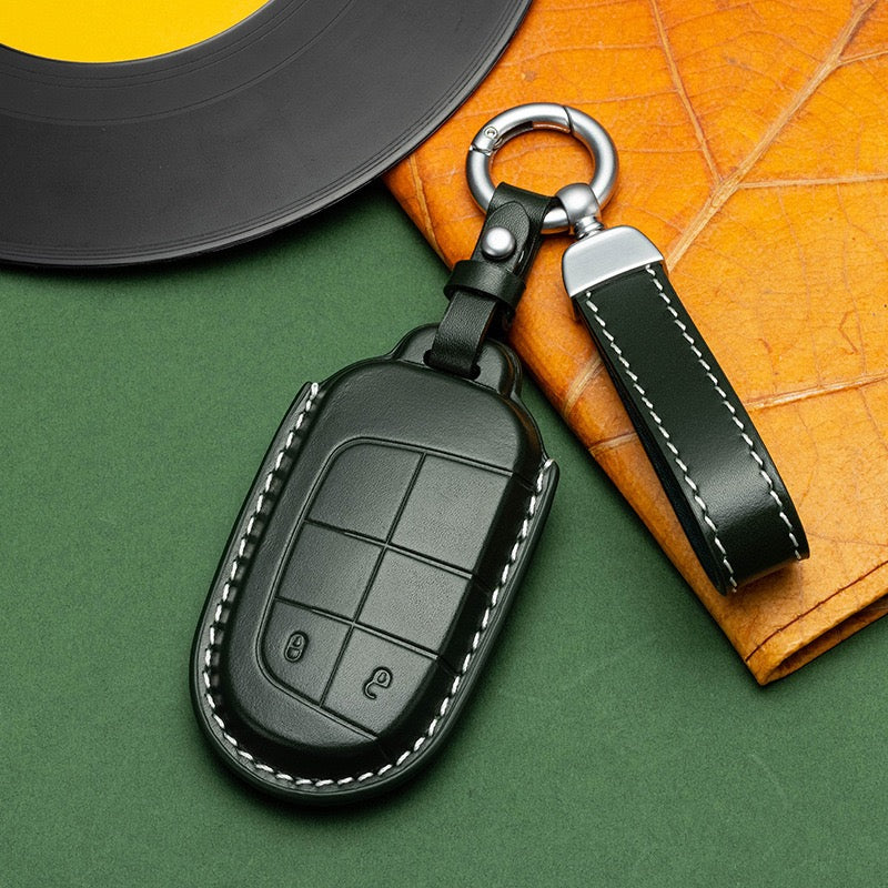 Exclusive Leather Key Fob Cover for Jeep (Model B)