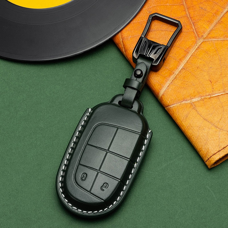 Exclusive Leather Key Fob Cover for Jeep (Model B)