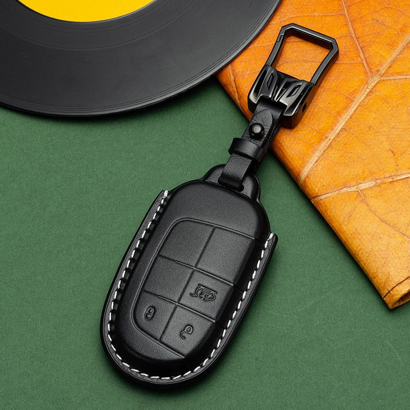 Exclusive Leather Key Fob Cover for Jeep (Model B)