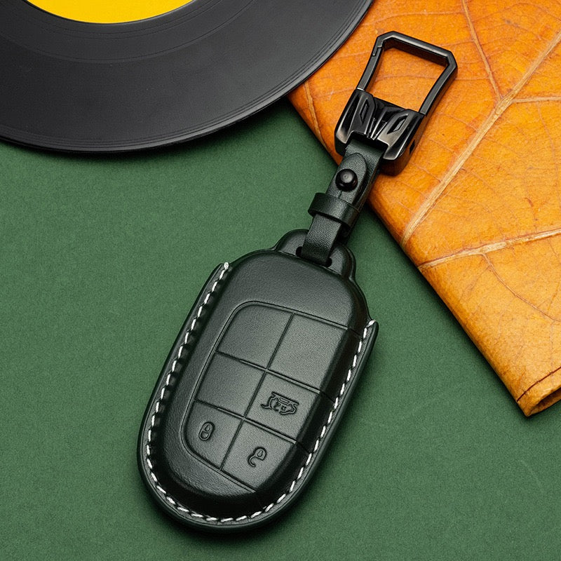 Exclusive Leather Key Fob Cover for Jeep (Model B)