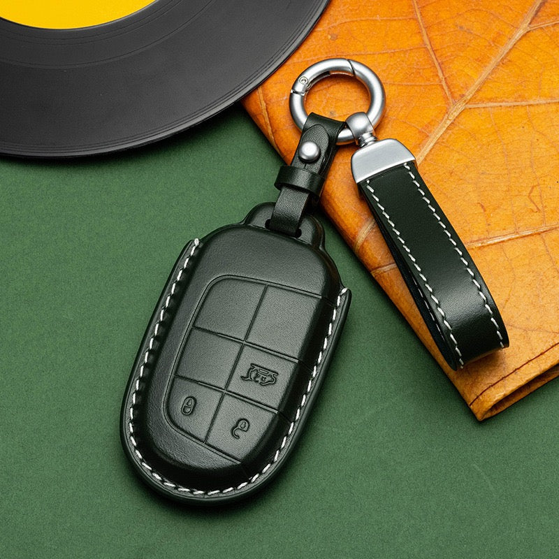 Exclusive Leather Key Fob Cover for Jeep (Model B)