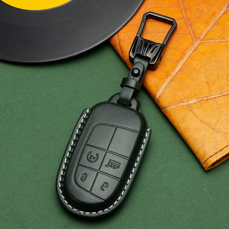 Exclusive Leather Key Fob Cover for Jeep (Model B)